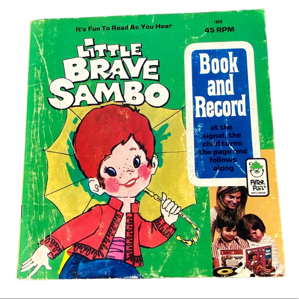 VTG 1971 Little Brave Sambo 24 pg color Book Record 45 RPM